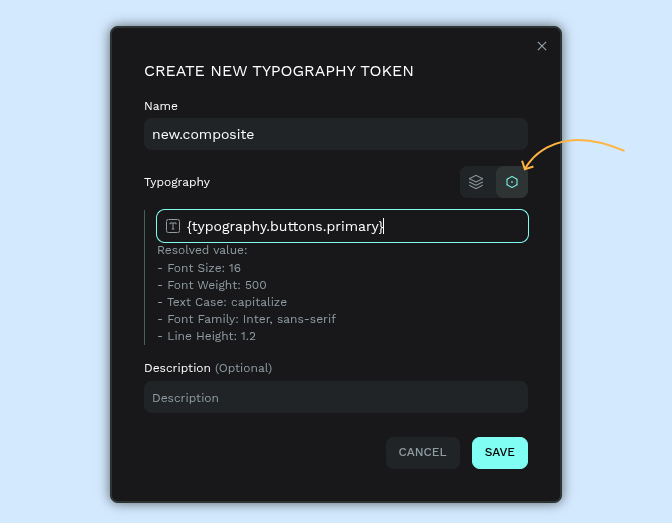 Typography composite token